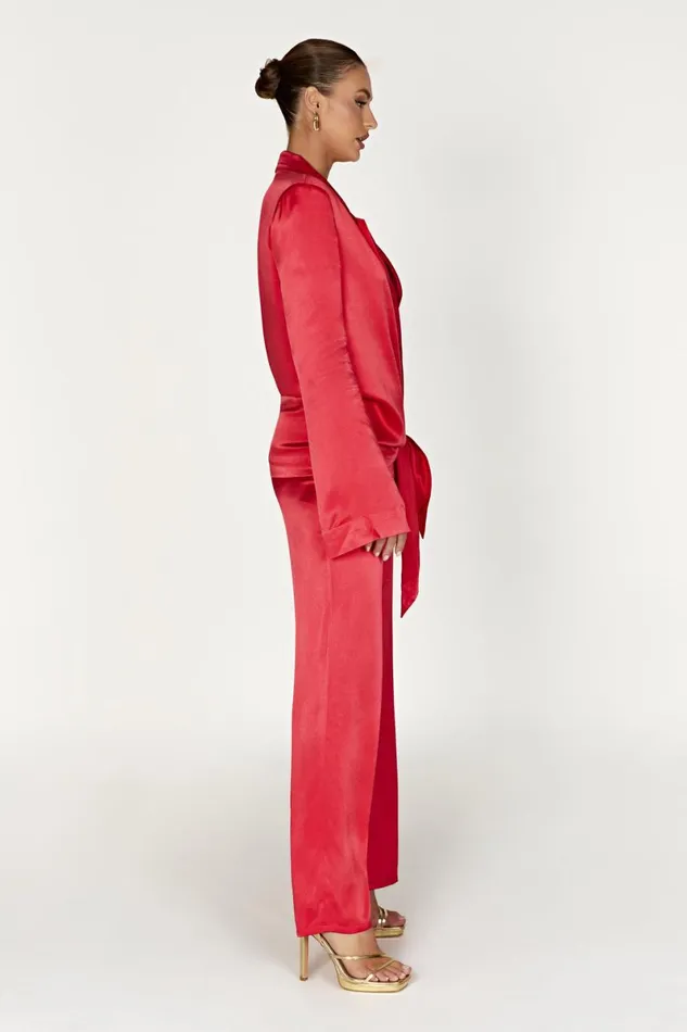 Meshki Bachelorette Aspyn Satin Blazer Jacket 8211 Red Red 8211 Women Meshki Bachelorette Aspyn Satin Blazer Jacket 8211 Red Red 8211 Women