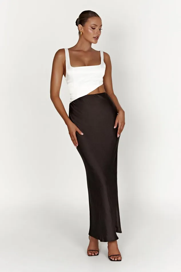 Meshki Bachelorette Gianna Two Tone Slashed Maxi Dress 8211 Black Black 8211 Women