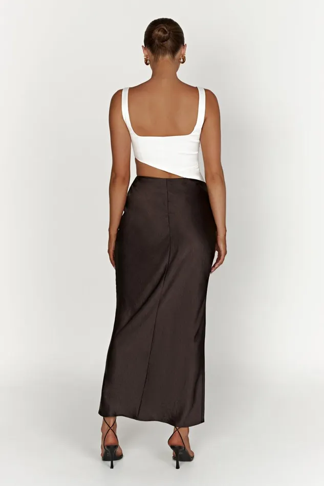 Meshki Bachelorette Gianna Two Tone Slashed Maxi Dress 8211 Black Black 8211 Women