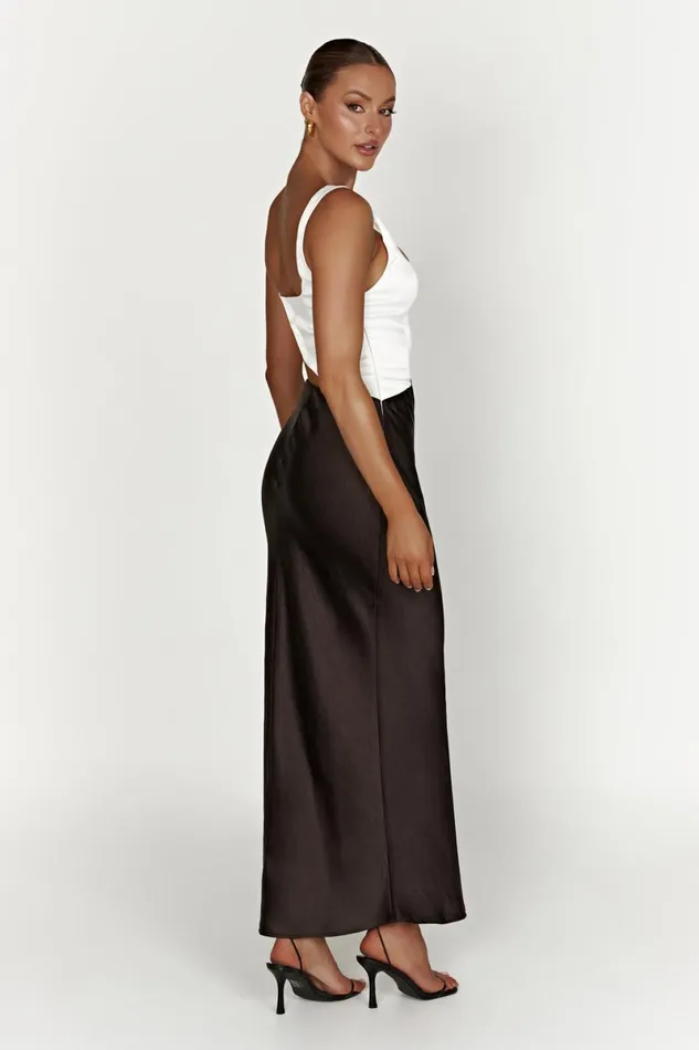 Meshki Bachelorette Gianna Two Tone Slashed Maxi Dress 8211 Black Black 8211 Women