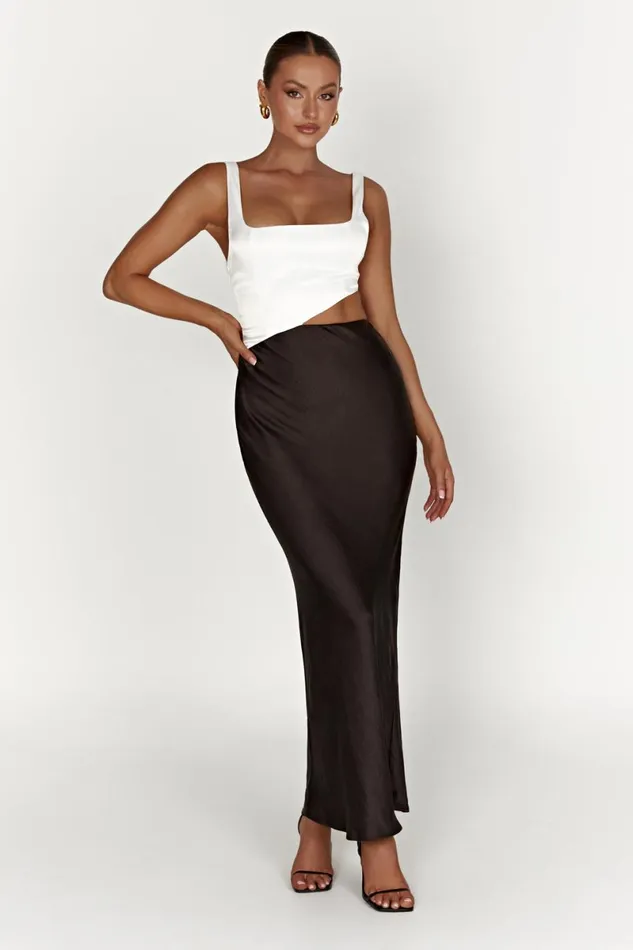 Meshki Bachelorette Gianna Two Tone Slashed Maxi Dress 8211 Black Black 8211 Women
