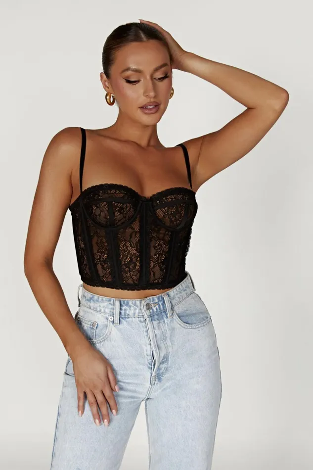 Meshki Bachelorette Sansa Lace Bustier 8211 Black Black 8211 Women