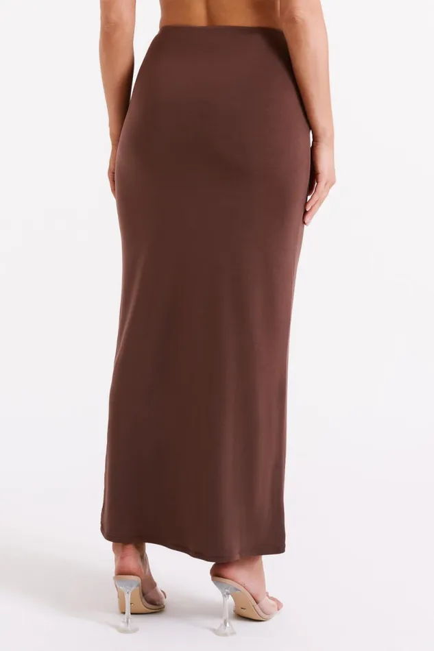 Meshki Basic Bottoms Ceri Maxi Twist Skirt 8211 Mocha Mocha 8211 Women