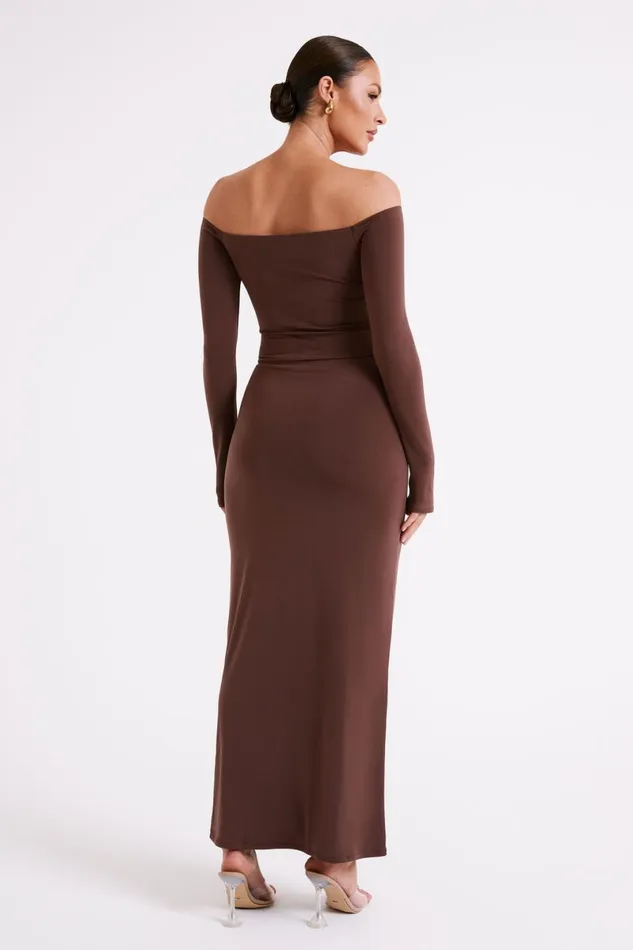 Meshki Basic Bottoms Ceri Maxi Twist Skirt 8211 Mocha Mocha 8211 Women