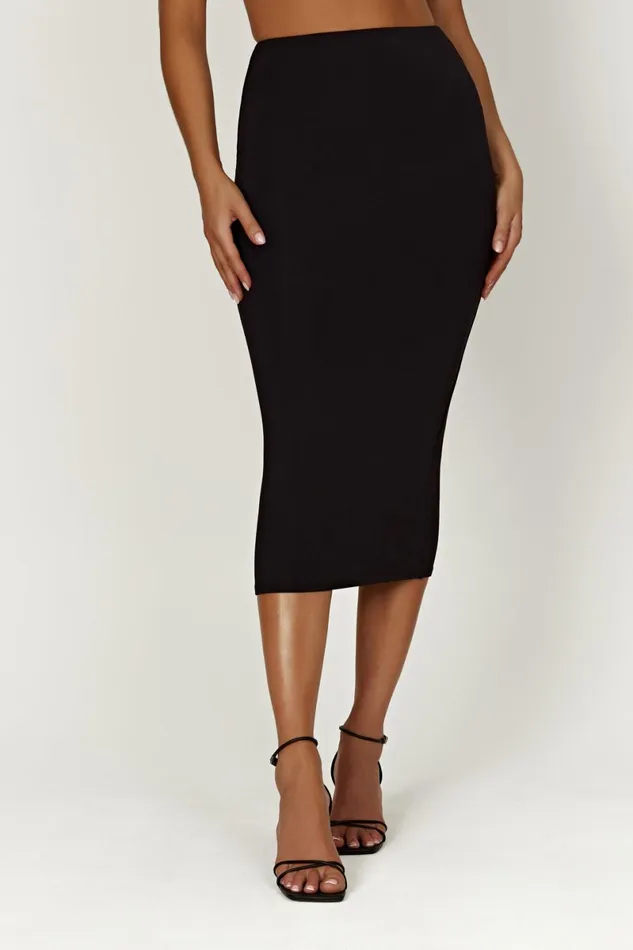 Meshki Basic Bottoms Charley Midi Skirt 8211 Black Black 8211 Women