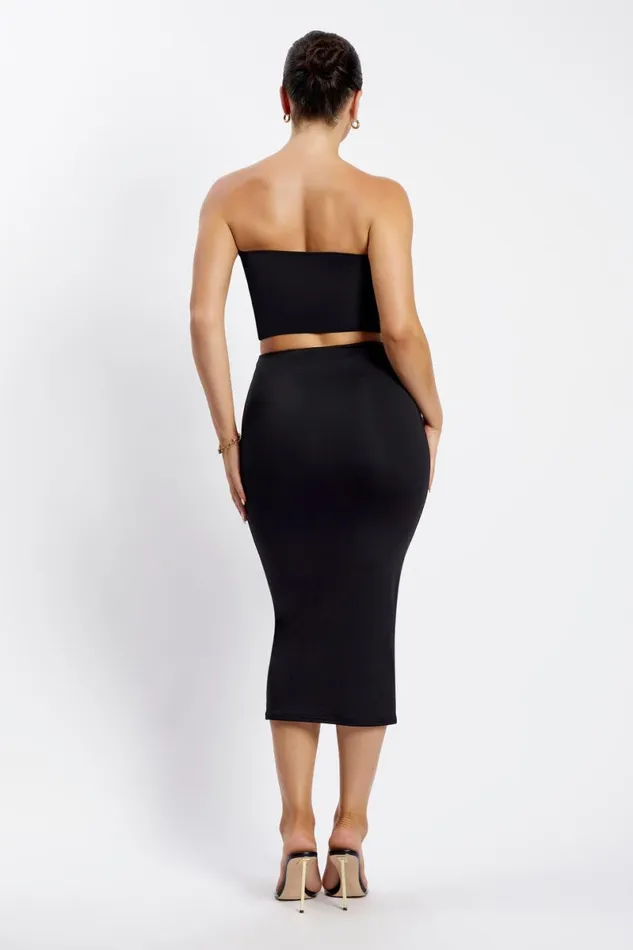 Meshki Basic Bottoms Charley Midi Skirt 8211 Black Black 8211 Women