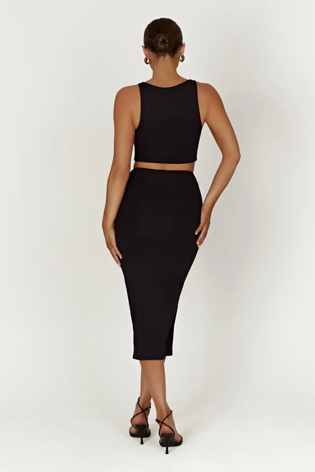 Meshki Basic Bottoms Charley Midi Skirt 8211 Black Black 8211 Women