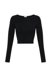 Meshki Basic Tops Haisley Long Sleeve Knit Top 8211 Black Black 8211 Women