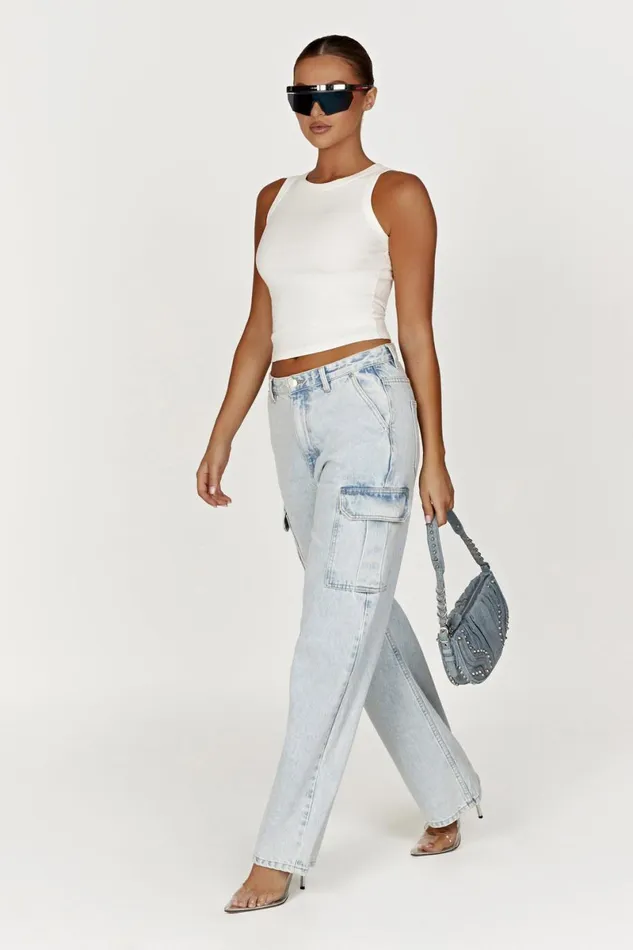 Meshki Basic Tops Zanna Ribbed Tank Top 8211 White White 8211 Women