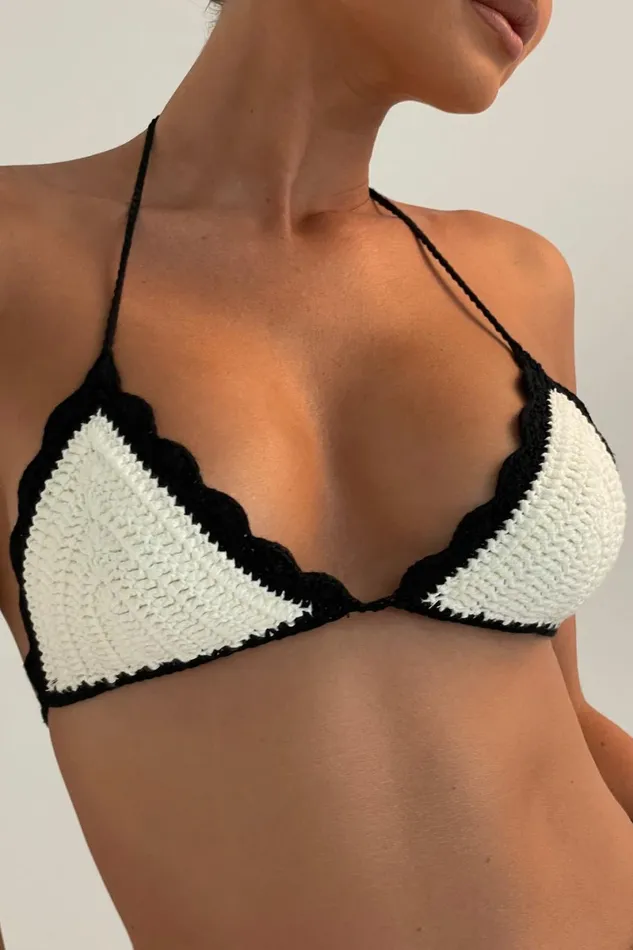 Meshki Bikini Tops Natalia Contrast Crochet Bikini Top 8211 White White 8211 Women Meshki Bikini Tops Natalia Contrast Crochet Bikini Top 8211 White White 8211 Women