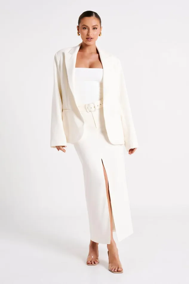 Meshki Blazers Bexley Oversized Blazer With Shoulder Pads 8211 Ivory Ivory 8211 Women