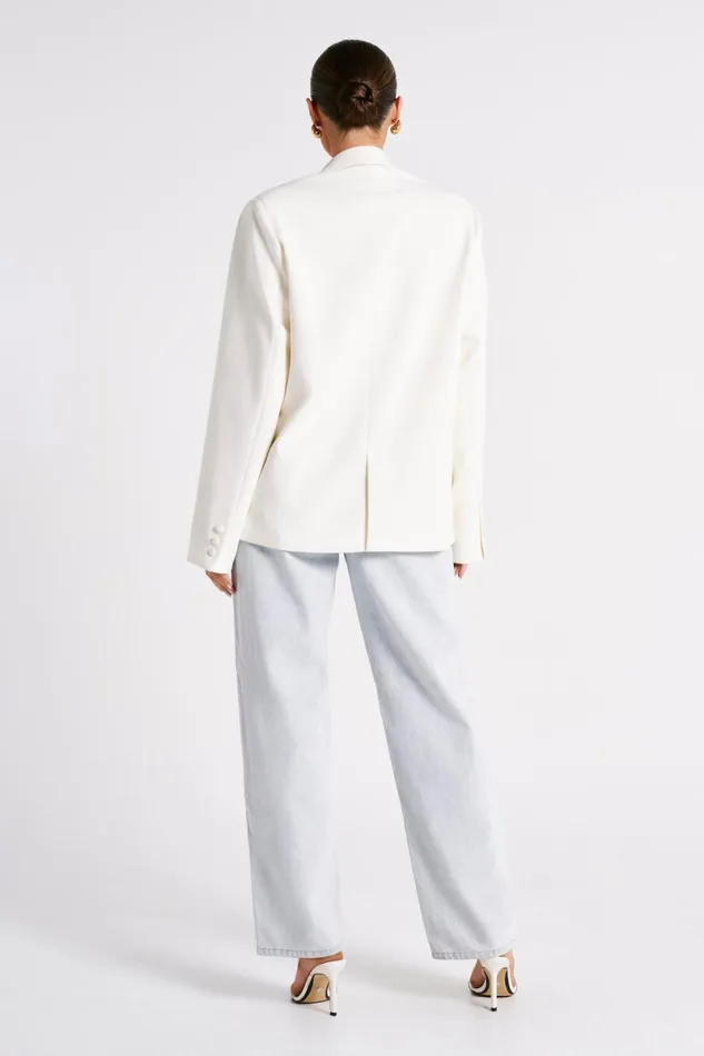 Meshki Blazers Bexley Oversized Blazer With Shoulder Pads 8211 Ivory Ivory 8211 Women