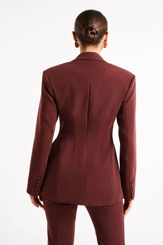 Meshki Blazers Greer Hourglass Suiting Blazer 8211 Dark Chocolate Darkchocolate 8211 Women