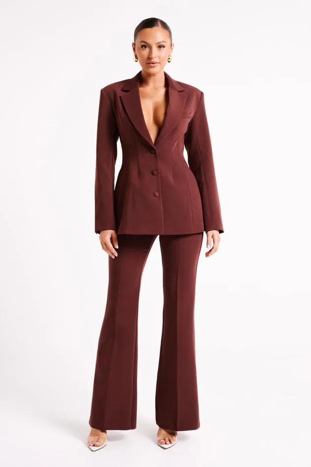 Meshki Blazers Greer Hourglass Suiting Blazer 8211 Dark Chocolate Darkchocolate 8211 Women