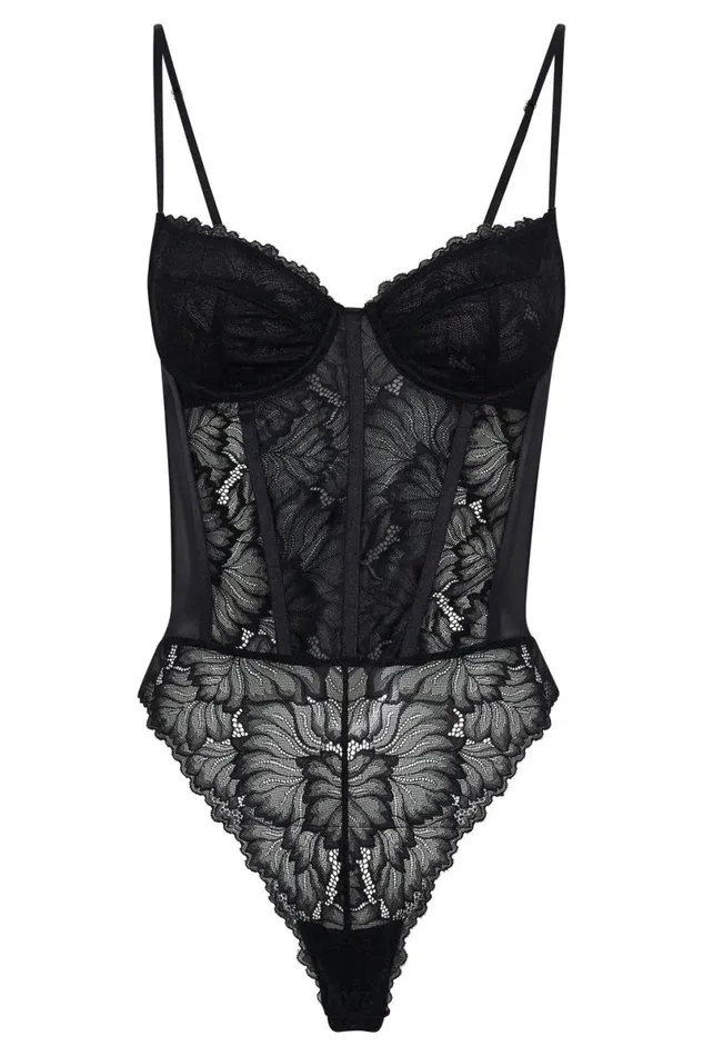 Meshki Bodysuits Daisy Lace Mesh Bodysuit 8211 Black Black 8211 Women