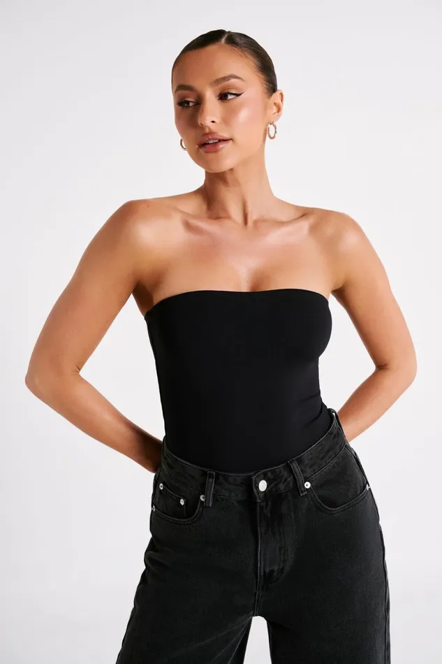 Meshki Bodysuits Leighton Recycled Nylon Strapless Bodysuit 8211 Black Black 8211 Women