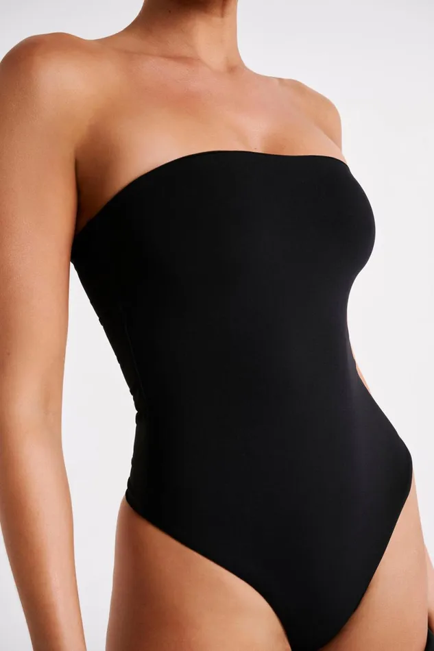 Meshki Bodysuits Leighton Recycled Nylon Strapless Bodysuit 8211 Black Black 8211 Women