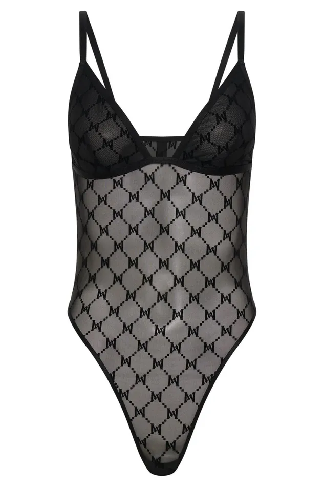Meshki Bodysuits Millie Monogram Bodysuit 8211 Black Black 8211 Women