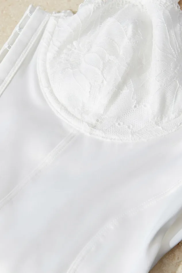 Meshki Brides Daisy Lace Mesh Bodysuit 8211 White White 8211 Women