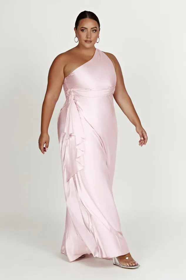 Meshki Bridesmaids Calliope One Shoulder Maxi Dress 8211 Crystal Rose Crystalrose 8211 Women