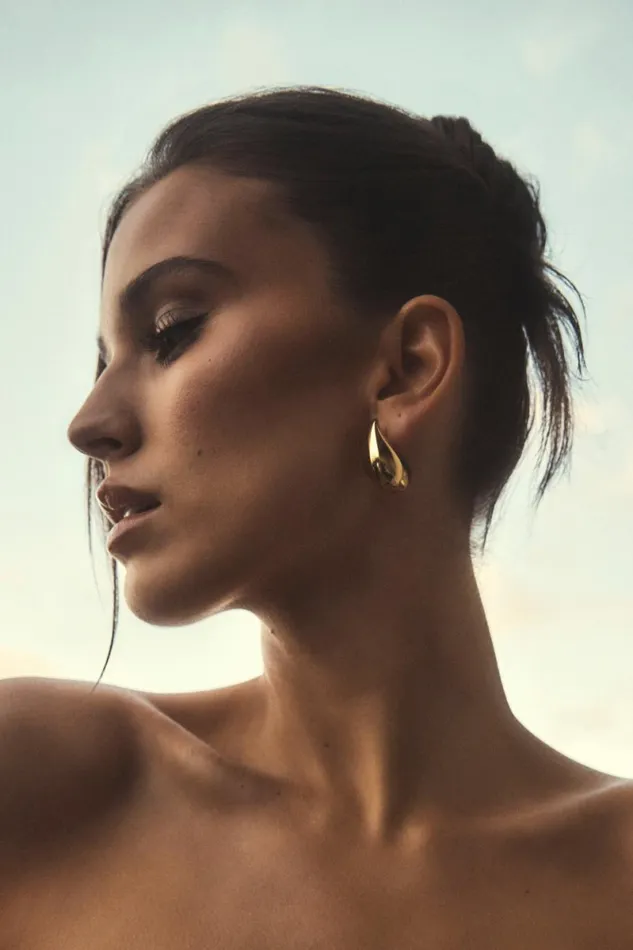 Meshki Bridesmaids Zadie Double Teardrop Earrings 8211 Gold Gold 8211 Women