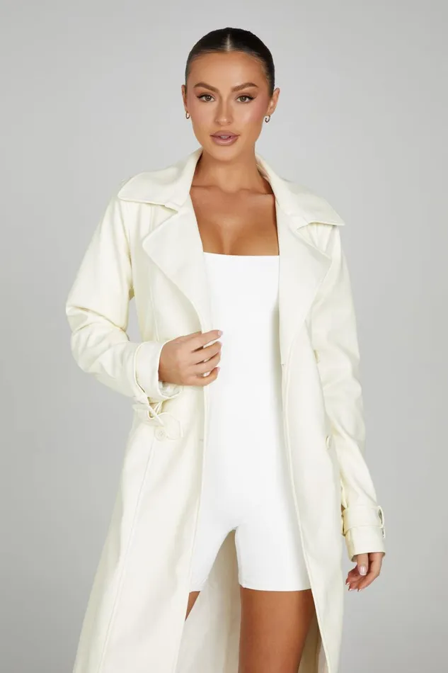 Meshki Coats and Jackets Isla Pu Trench 8211 Vanilla Vanilla 8211 Women