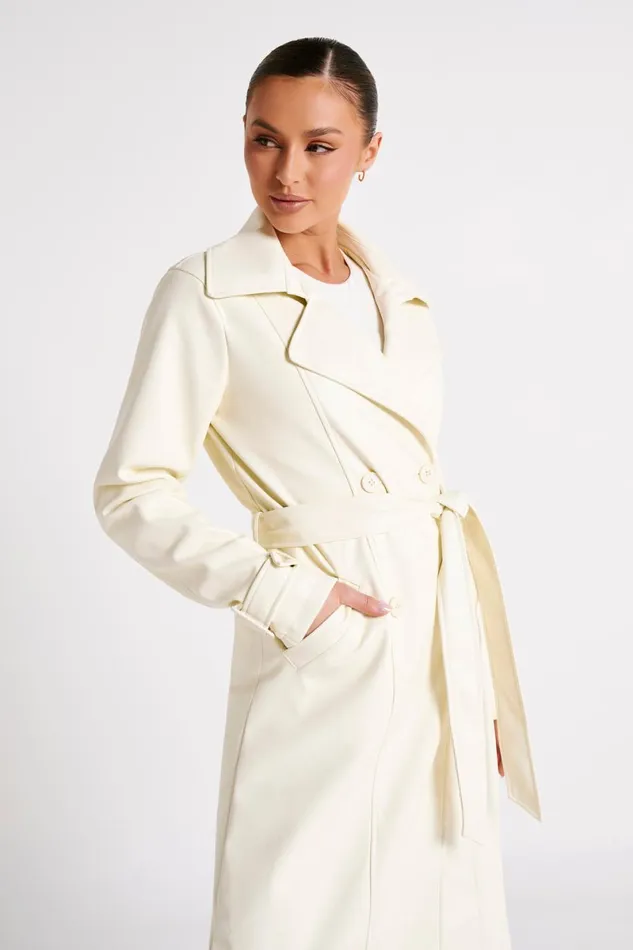 Meshki Coats and Jackets Isla Pu Trench 8211 Vanilla Vanilla 8211 Women