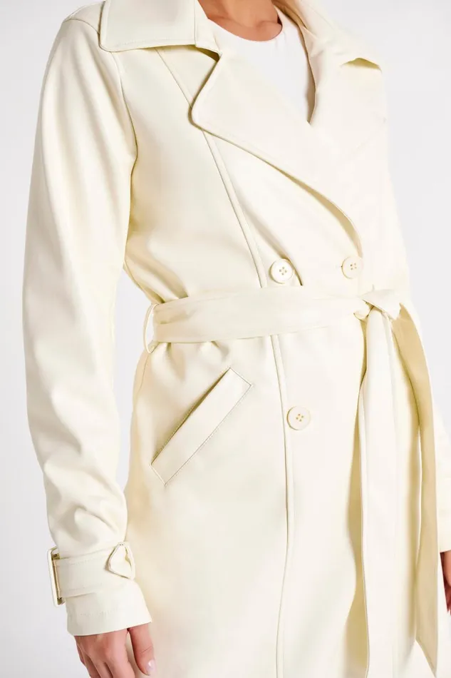 Meshki Coats and Jackets Isla Pu Trench 8211 Vanilla Vanilla 8211 Women