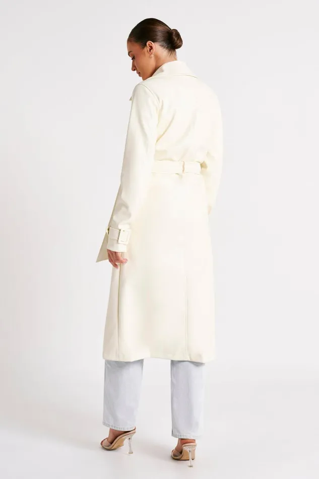 Meshki Coats and Jackets Isla Pu Trench 8211 Vanilla Vanilla 8211 Women