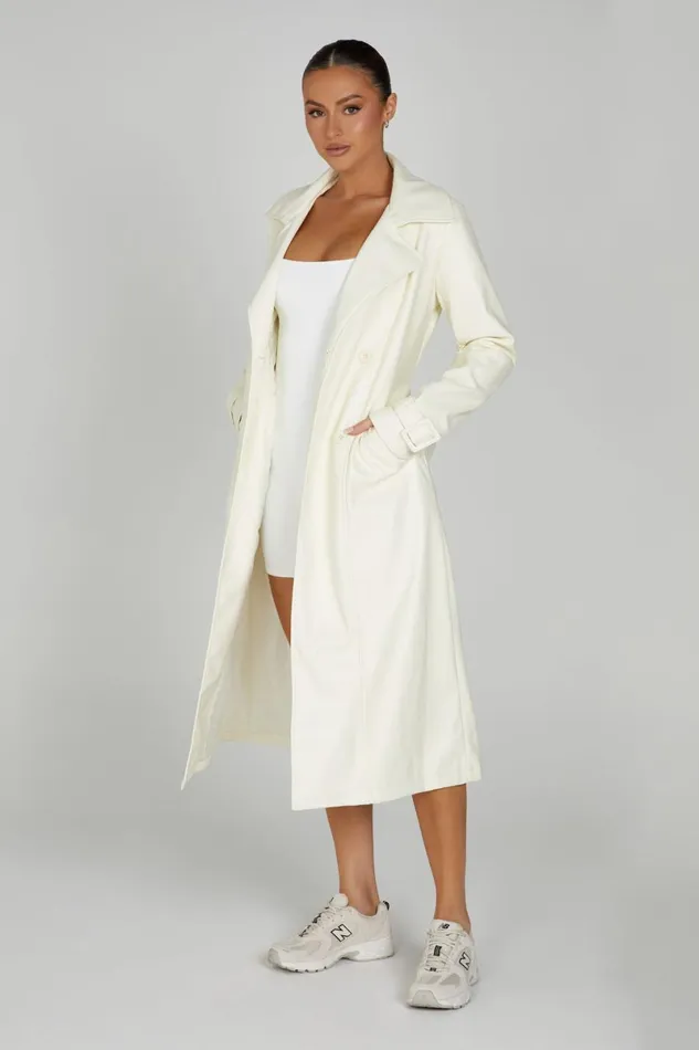 Meshki Coats and Jackets Isla Pu Trench 8211 Vanilla Vanilla 8211 Women
