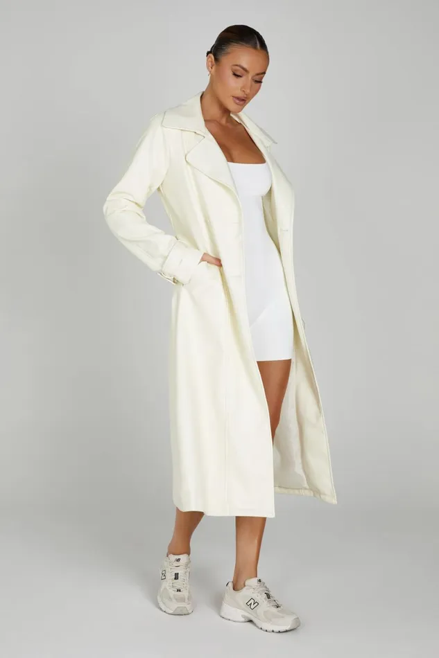 Meshki Coats and Jackets Isla Pu Trench 8211 Vanilla Vanilla 8211 Women