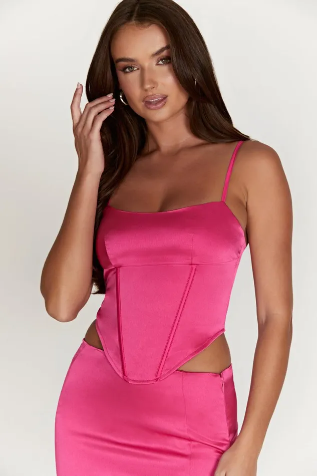 Meshki Corsets Desirie Longline Corset Top 8211 Fuchsia Fuchsia 8211 Women Meshki Corsets Desirie Longline Corset Top 8211 Fuchsia Fuchsia 8211 Women