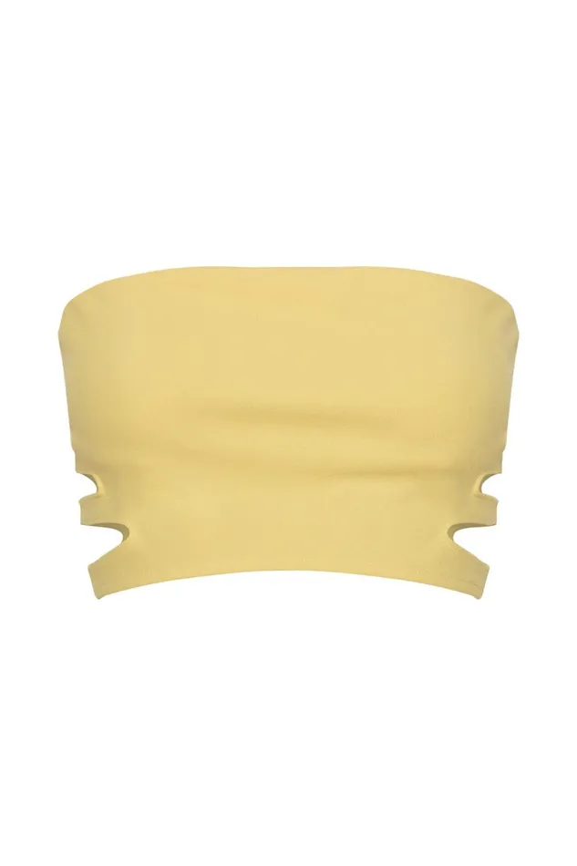 Meshki Crop Tops Audrina Cut Out Bandeau Top 8211 Yellow Yellow 8211 Women Meshki Crop Tops Audrina Cut Out Bandeau Top 8211 Yellow Yellow 8211 Women