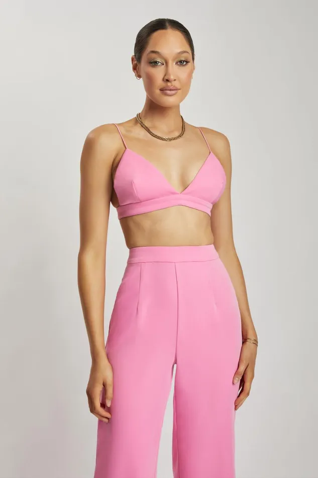 Meshki Crop Tops Cynthia Triangle Bralette 8211 Pink Pink 8211 Women