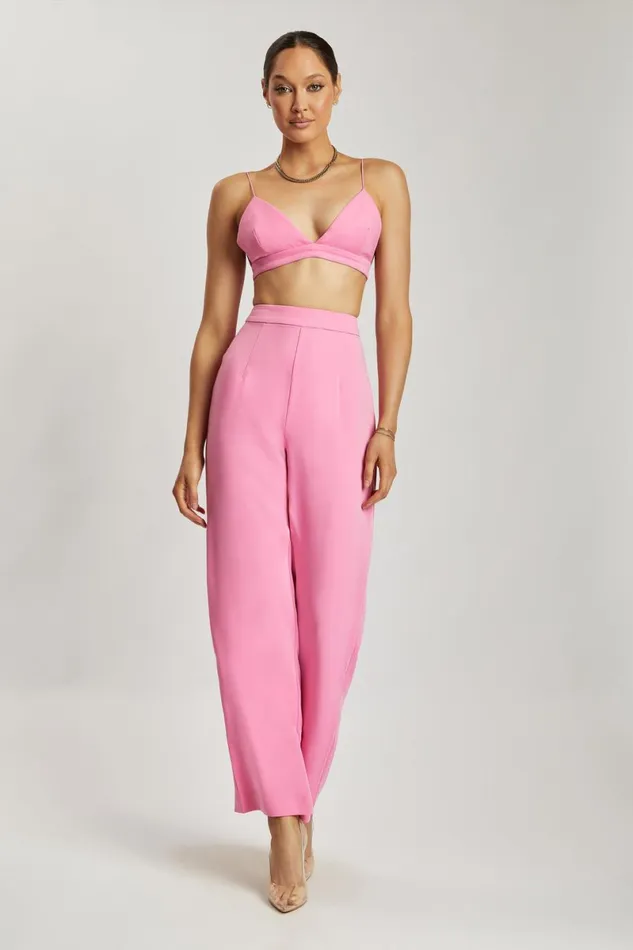 Meshki Crop Tops Cynthia Triangle Bralette 8211 Pink Pink 8211 Women Meshki Crop Tops Cynthia Triangle Bralette 8211 Pink Pink 8211 Women