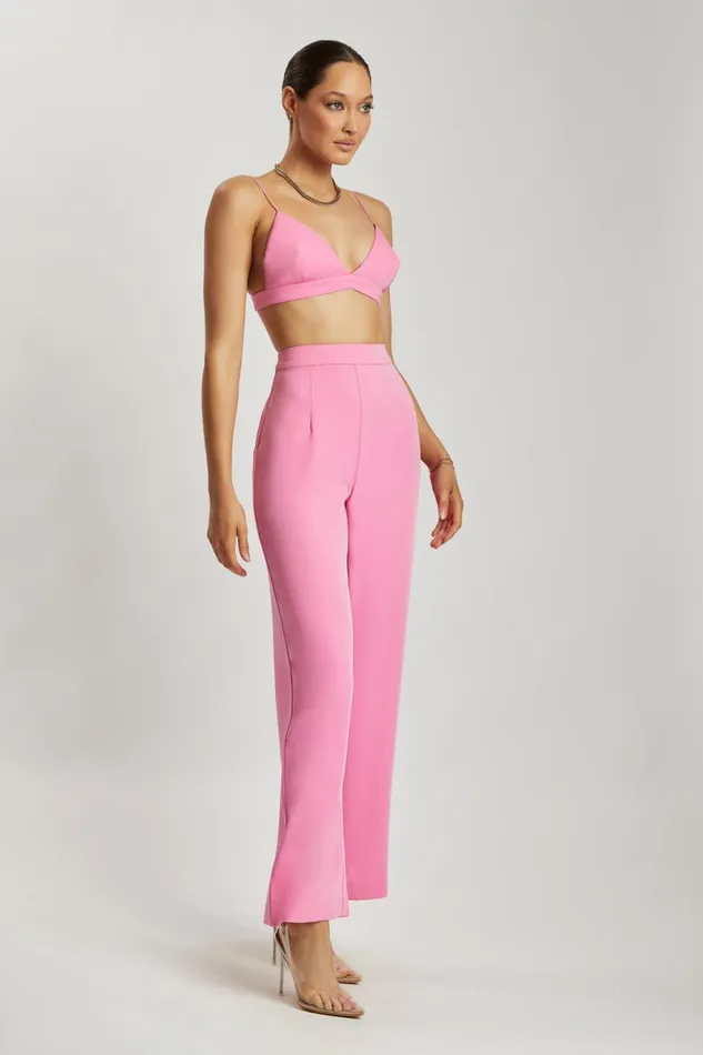Meshki Crop Tops Cynthia Triangle Bralette 8211 Pink Pink 8211 Women Meshki Crop Tops Cynthia Triangle Bralette 8211 Pink Pink 8211 Women