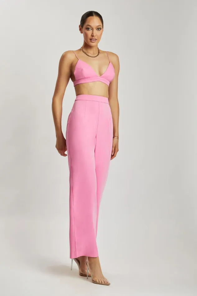 Meshki Crop Tops Cynthia Triangle Bralette 8211 Pink Pink 8211 Women Meshki Crop Tops Cynthia Triangle Bralette 8211 Pink Pink 8211 Women