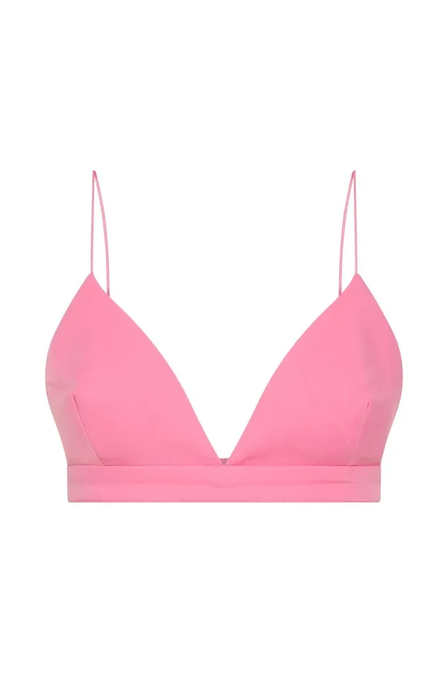 Meshki Crop Tops Cynthia Triangle Bralette 8211 Pink Pink 8211 Women Meshki Crop Tops Cynthia Triangle Bralette 8211 Pink Pink 8211 Women