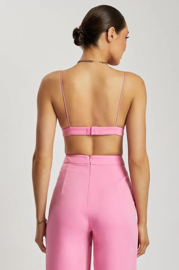 Meshki Crop Tops Cynthia Triangle Bralette 8211 Pink Pink 8211 Women Meshki Crop Tops Cynthia Triangle Bralette 8211 Pink Pink 8211 Women