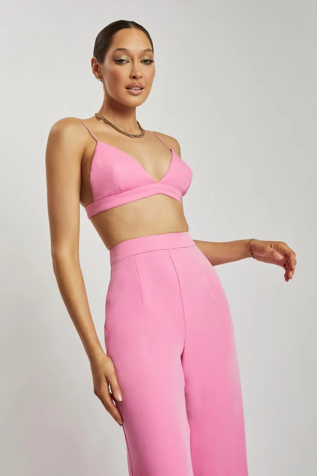Meshki Crop Tops Cynthia Triangle Bralette 8211 Pink Pink 8211 Women Meshki Crop Tops Cynthia Triangle Bralette 8211 Pink Pink 8211 Women