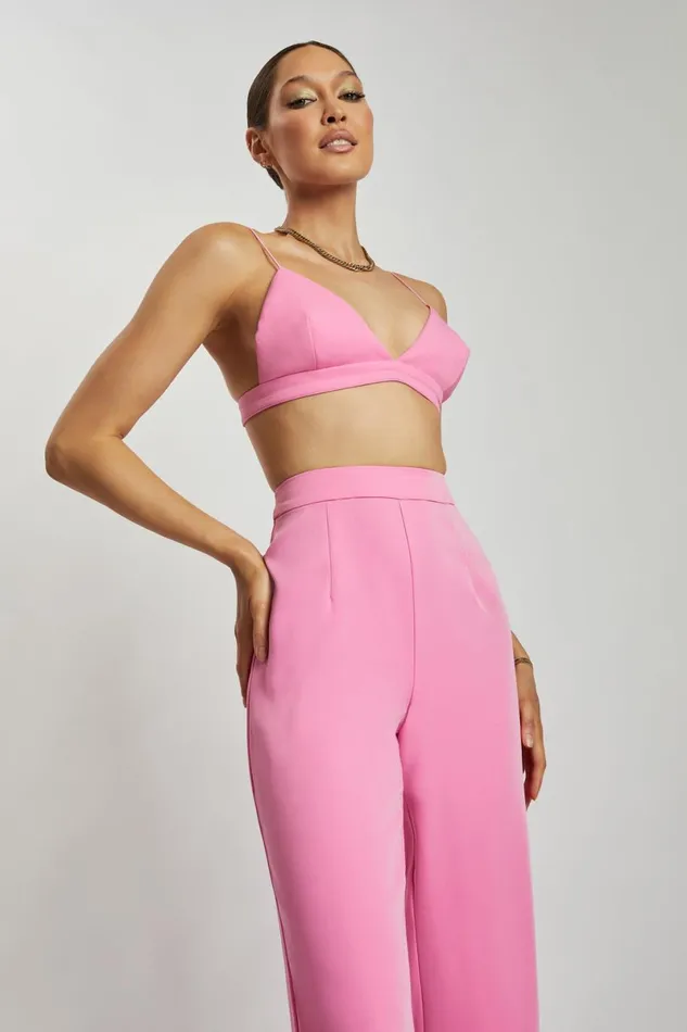 Meshki Crop Tops Cynthia Triangle Bralette 8211 Pink Pink 8211 Women Meshki Crop Tops Cynthia Triangle Bralette 8211 Pink Pink 8211 Women