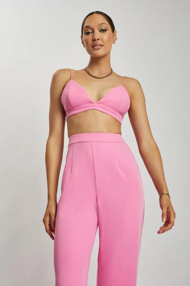 Meshki Crop Tops Cynthia Triangle Bralette 8211 Pink Pink 8211 Women Meshki Crop Tops Cynthia Triangle Bralette 8211 Pink Pink 8211 Women