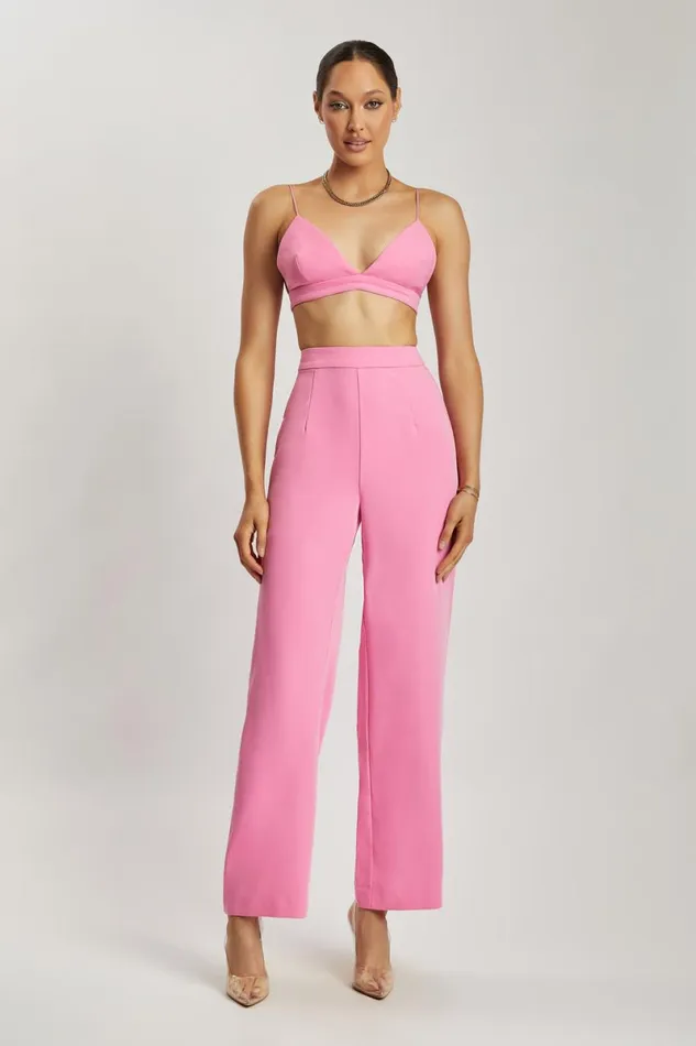 Meshki Crop Tops Cynthia Triangle Bralette 8211 Pink Pink 8211 Women Meshki Crop Tops Cynthia Triangle Bralette 8211 Pink Pink 8211 Women