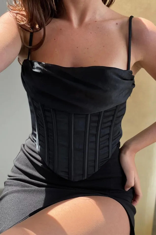 Meshki Crop Tops Cyra Corset Top 8211 Black Black 8211 Women