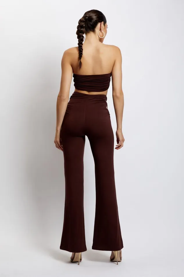 Meshki Crop Tops Eleanor Tie Up Side Bandeau 8211 Chocolate Chocolate 8211 Women Meshki Crop Tops Eleanor Tie Up Side Bandeau 8211 Chocolate Chocolate 8211 Women