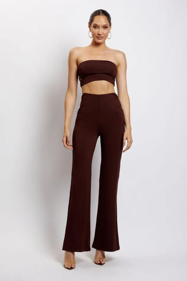 Meshki Crop Tops Eleanor Tie Up Side Bandeau 8211 Chocolate Chocolate 8211 Women Meshki Crop Tops Eleanor Tie Up Side Bandeau 8211 Chocolate Chocolate 8211 Women