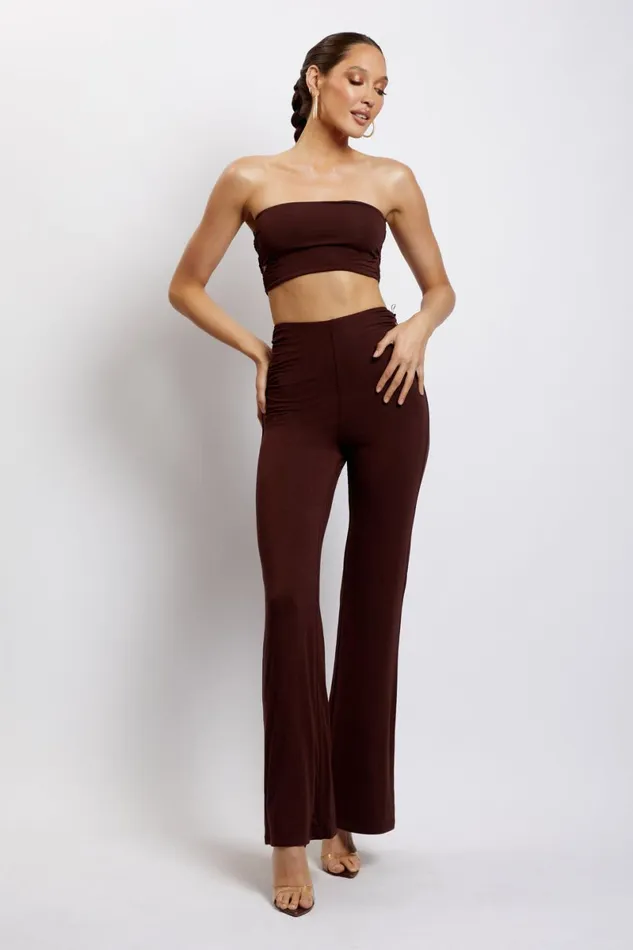 Meshki Crop Tops Eleanor Tie Up Side Bandeau 8211 Chocolate Chocolate 8211 Women Meshki Crop Tops Eleanor Tie Up Side Bandeau 8211 Chocolate Chocolate 8211 Women