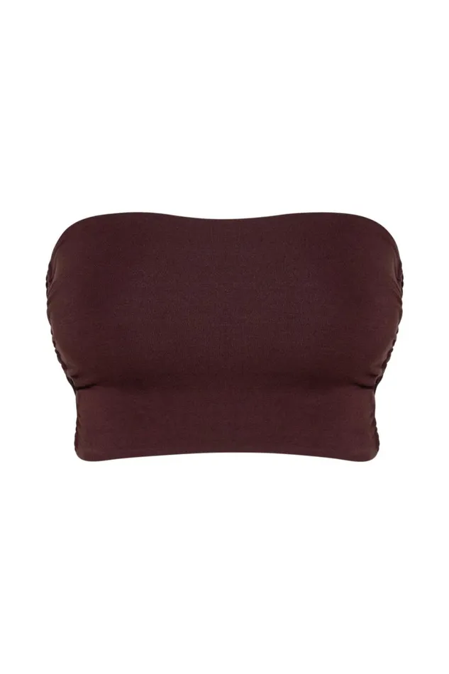 Meshki Crop Tops Eleanor Tie Up Side Bandeau 8211 Chocolate Chocolate 8211 Women Meshki Crop Tops Eleanor Tie Up Side Bandeau 8211 Chocolate Chocolate 8211 Women