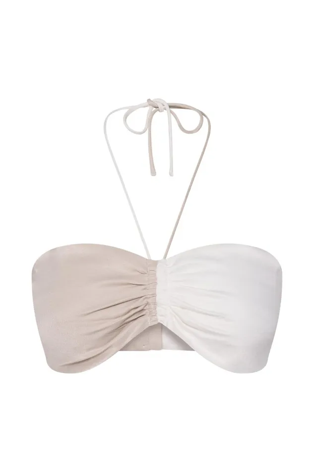 Meshki Crop Tops Frankie Two Tone Satin Bandeau 8211 Multi Bone Multibone 8211 Women Meshki Crop Tops Frankie Two Tone Satin Bandeau 8211 Multi Bone Multibone 8211 Women