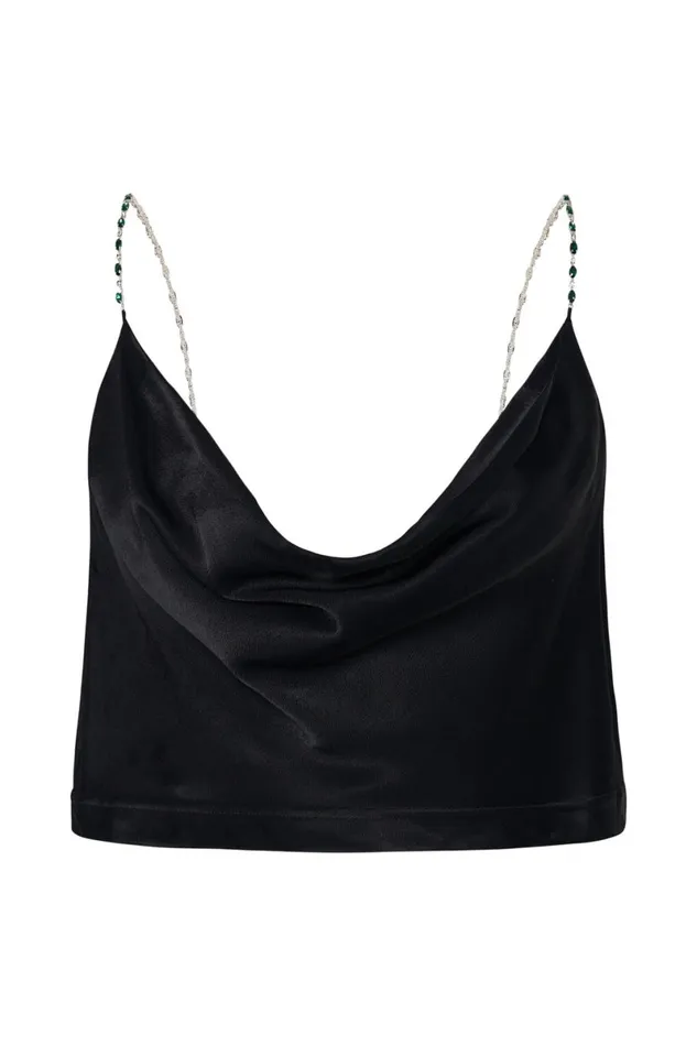 Meshki Crop Tops Havva Diamante Top 8211 Black Black 8211 Women Meshki Crop Tops Havva Diamante Top 8211 Black Black 8211 Women